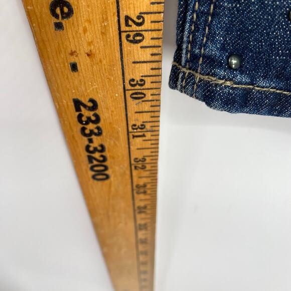 Karen Millen Jeans Women’s 4 Studded Tappered Punk Goth Mid Rise Distressed - Picture 10 of 13